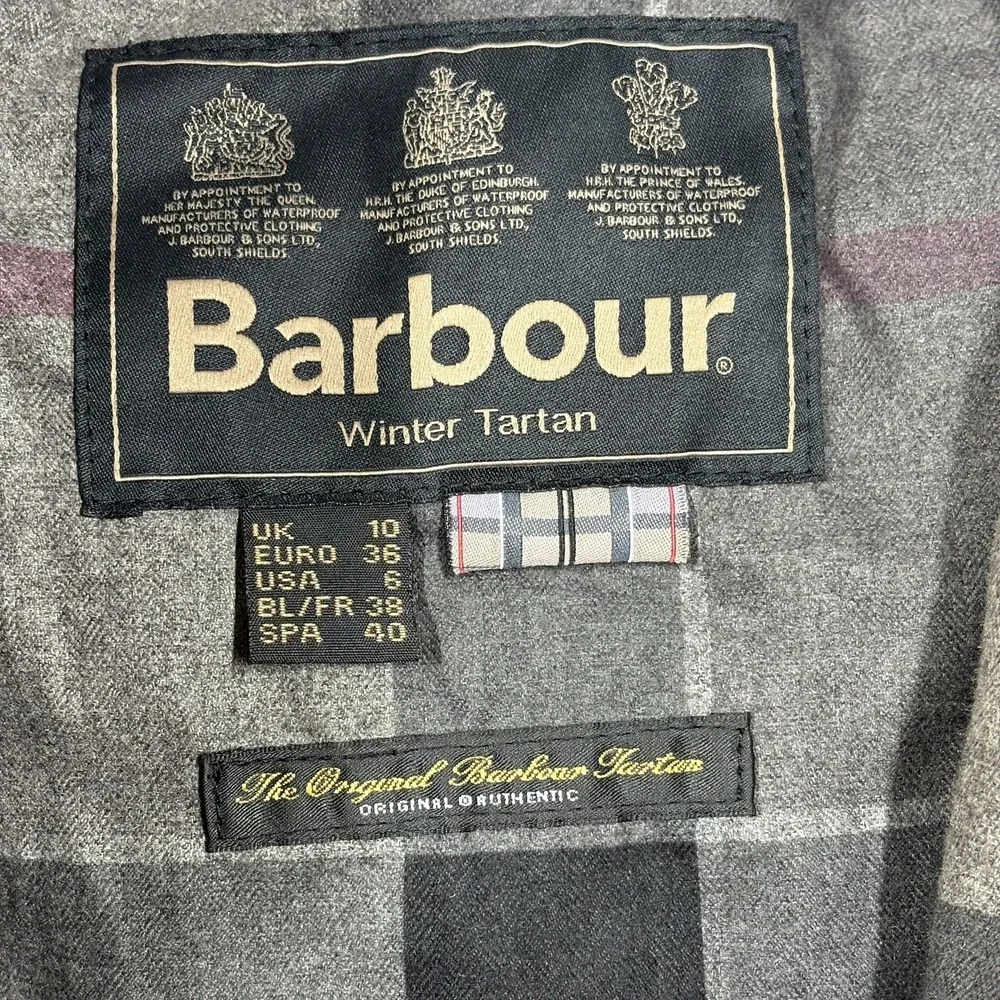 Barbour Womens Millfire Quilted Jacket Size 6 Pink Tartan Zip Up Hooded Winter - Picture 3 of 14